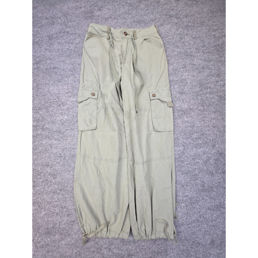 Free People Cargo Parachute Pants Women's 0 FITS 24 x 27 Green Baggy Rave